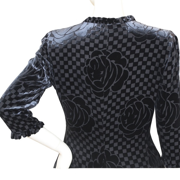 🆕🏷️ Armani Collezioni Burnout Silk BlackVelvet Jacket & Skirt Set NWT 🇮🇹 - Picture 4 of 14